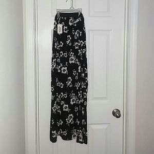 Black and White Floral Maxi Skirt.